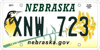 NE license plate XNW723