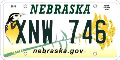 NE license plate XNW746