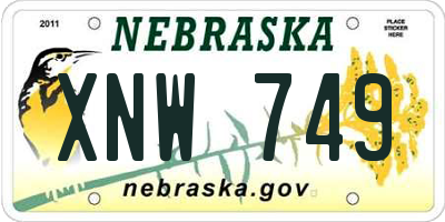 NE license plate XNW749