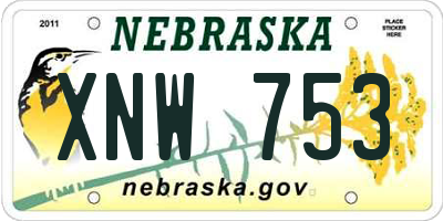 NE license plate XNW753