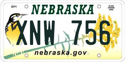 NE license plate XNW756