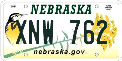 NE license plate XNW762