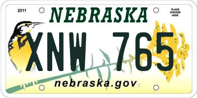 NE license plate XNW765