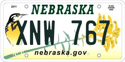 NE license plate XNW767