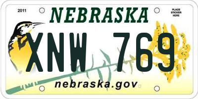 NE license plate XNW769