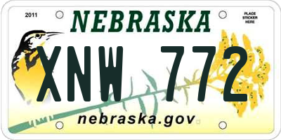 NE license plate XNW772