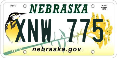 NE license plate XNW775