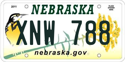 NE license plate XNW788