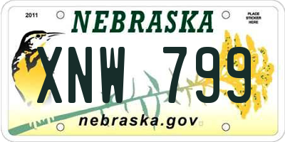 NE license plate XNW799
