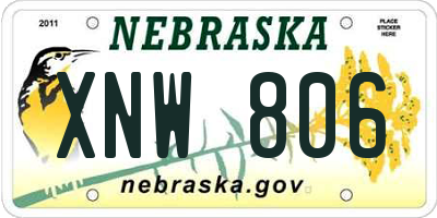 NE license plate XNW806
