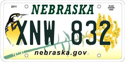 NE license plate XNW832
