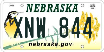 NE license plate XNW844