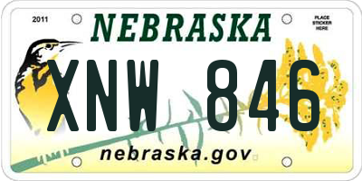 NE license plate XNW846