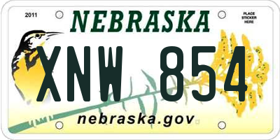 NE license plate XNW854