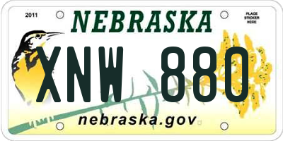 NE license plate XNW880