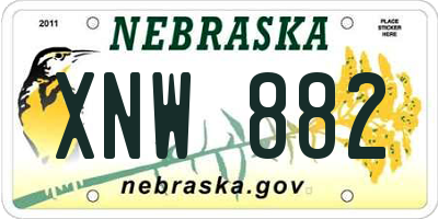 NE license plate XNW882