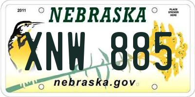 NE license plate XNW885