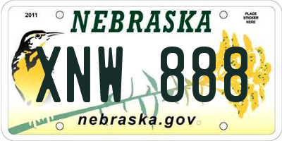 NE license plate XNW888