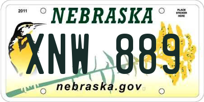 NE license plate XNW889