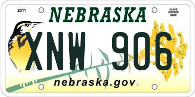 NE license plate XNW906