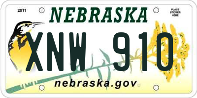 NE license plate XNW910