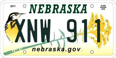 NE license plate XNW911