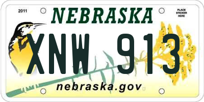 NE license plate XNW913