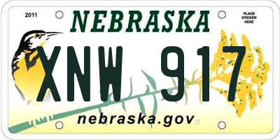 NE license plate XNW917