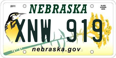 NE license plate XNW919