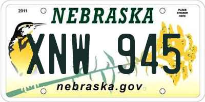 NE license plate XNW945