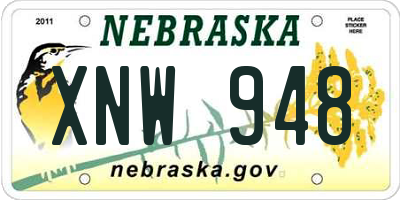 NE license plate XNW948