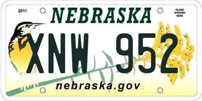 NE license plate XNW952