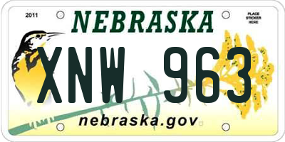 NE license plate XNW963