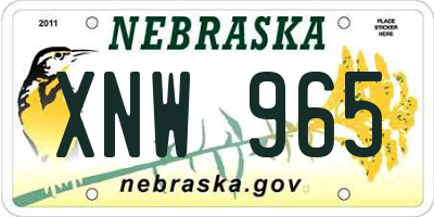 NE license plate XNW965