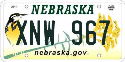 NE license plate XNW967