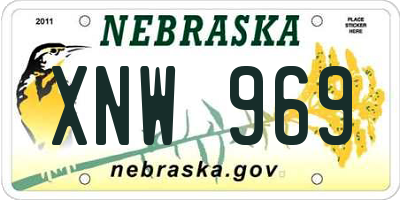 NE license plate XNW969