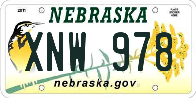 NE license plate XNW978