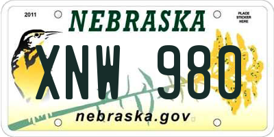 NE license plate XNW980