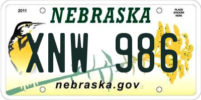 NE license plate XNW986