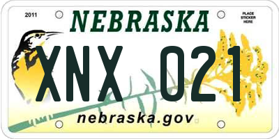 NE license plate XNX021