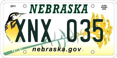 NE license plate XNX035