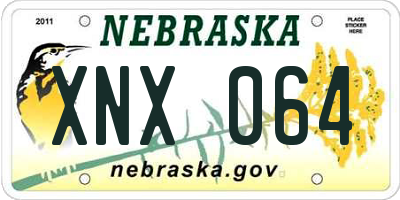 NE license plate XNX064