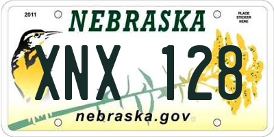 NE license plate XNX128
