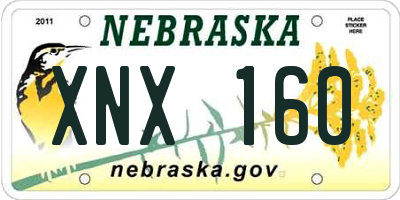 NE license plate XNX160