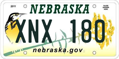NE license plate XNX180