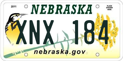 NE license plate XNX184
