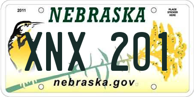 NE license plate XNX201