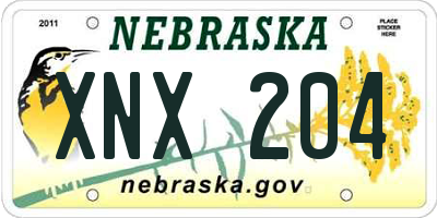 NE license plate XNX204