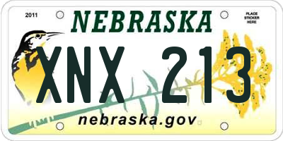 NE license plate XNX213