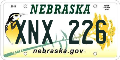 NE license plate XNX226